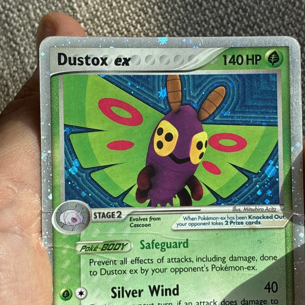 Dustox ex - 86/92 Pokemon Legend Maker - Silver Border Holo HP Heavily Played